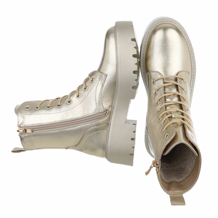 Damen Schnrstiefeletten - golden