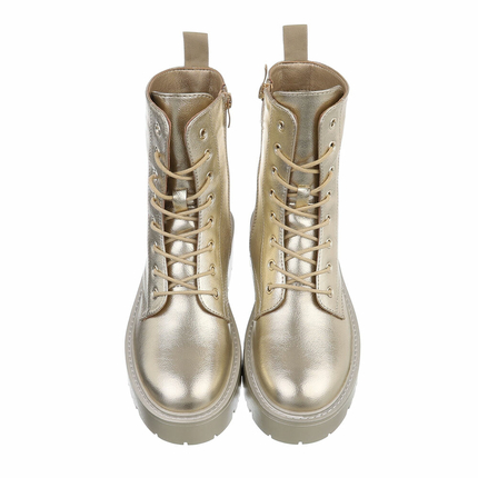 Damen Schnrstiefeletten - golden