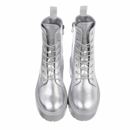 Damen Schnrstiefeletten - silver