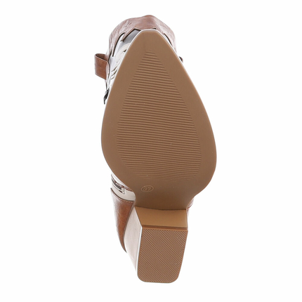 Damen Western- & Bikerboots - goldbeige