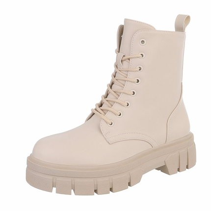 Damen Schnrstiefeletten - beigepu Gr. 37