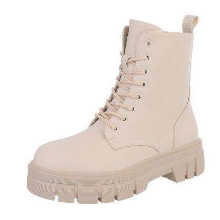 Damen Schnürstiefeletten - beigepu Gr. 41