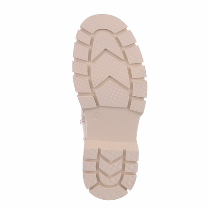 Damen Schnrstiefeletten - beige