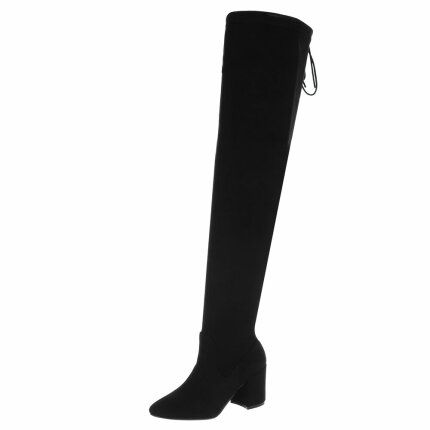 Damen Overknee-Stiefel - black Gr. 41