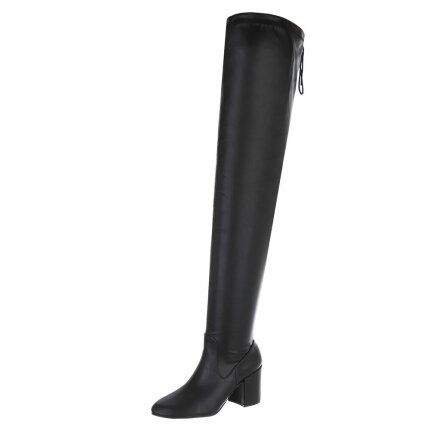Damen Overknee-Stiefel - blackpu Gr. 41