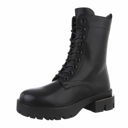 Damen Schnrstiefeletten - blackpu Gr. 37
