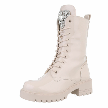 Damen Schnrstiefeletten - beigemir Gr. 39