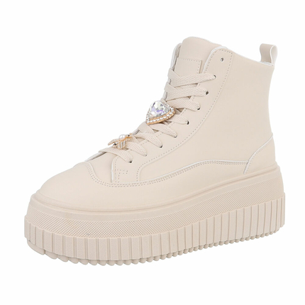 Damen Schnrstiefeletten - beige Gr. 39