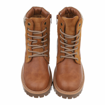 Damen Schnrstiefeletten - camel