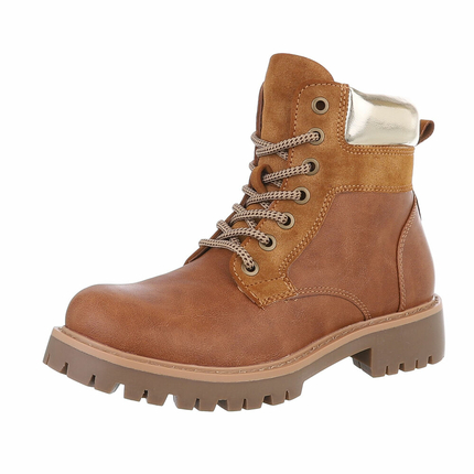 Damen Schnrstiefeletten - camel Gr. 38