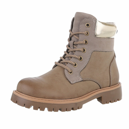 Damen Schnrstiefeletten - khaki Gr. 37