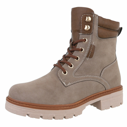 Damen Schnrstiefeletten - khaki Gr. 38