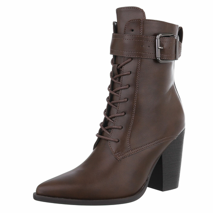 Damen Schnrstiefeletten - brown Gr. 38