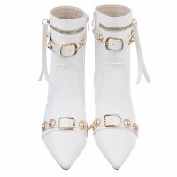 Damen High-Heel Stiefeletten - white