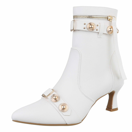 Damen High-Heel Stiefeletten - white Gr. 37