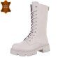 Damen Echtleder Schnürstiefeletten - beige Gr. 37