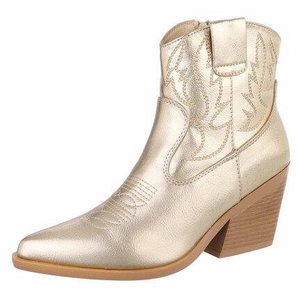 Damen Western- & Bikerboots - gold Gr. 37