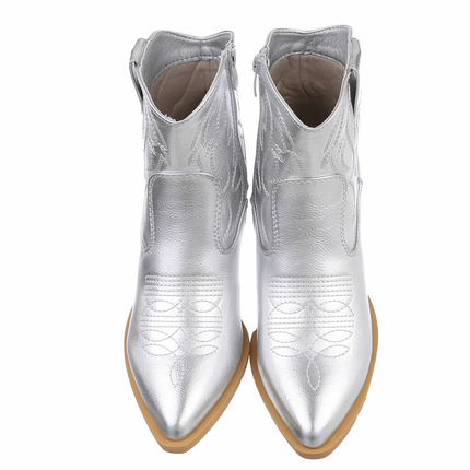 Damen Western- & Bikerboots - silver