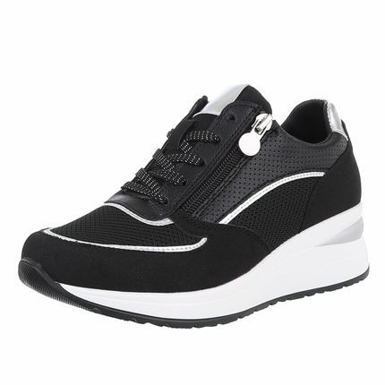 Damen Keilabsatz-Sneakers - black Gr. 39