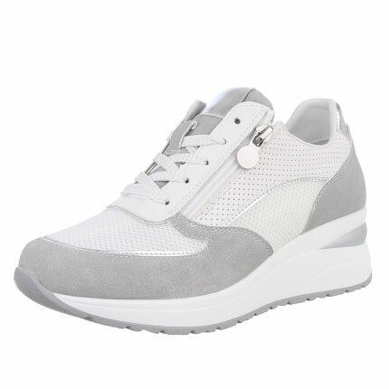Damen Keilabsatz-Sneakers - white Gr. 38