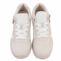 Damen Keilabsatz-Sneakers - beige