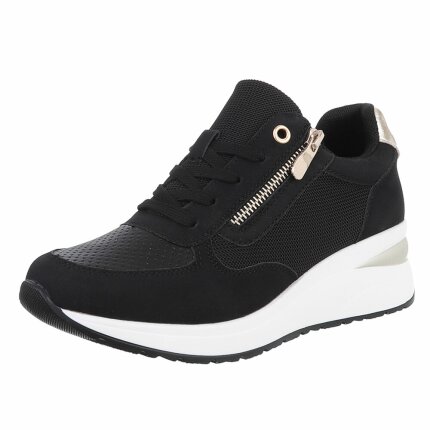 Damen Keilabsatz-Sneakers - black Gr. 40
