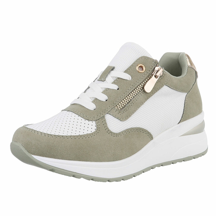 Damen Keilabsatz-Sneakers - green - 12 Paar