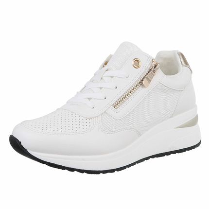 Damen Keilabsatz-Sneakers - white Gr. 39