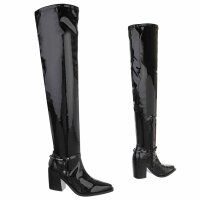 Damen Overknee-Stiefel - black