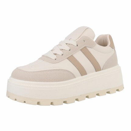 Damen Low-Sneakers - beige