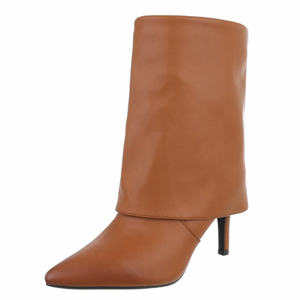 Damen High-Heel Stiefeletten - camel Gr. 41