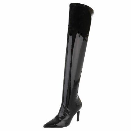Damen Overknee-Stiefel - black Gr. 40