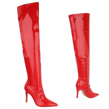 Damen Overknee-Stiefel - red