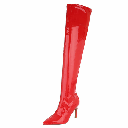 Damen Overknee-Stiefel - red Gr. 36