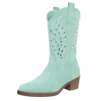 Damen Western- & Bikerboots - turquoise Gr. 39