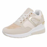 Damen Keilabsatz-Sneakers - beige