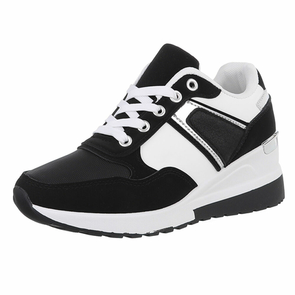 Damen Keilabsatz-Sneakers - black Gr. 38