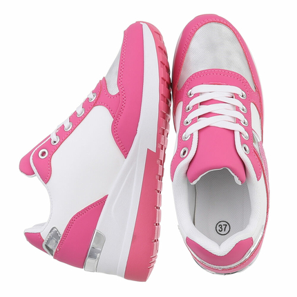 Damen Keilabsatz-Sneakers - fushia