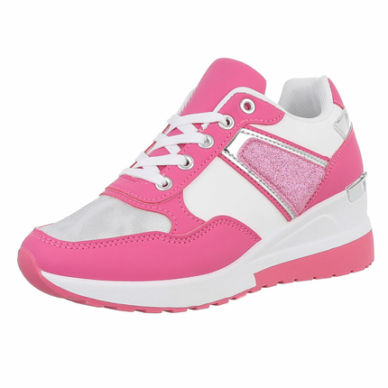 Damen Keilabsatz-Sneakers - fushia Gr. 36