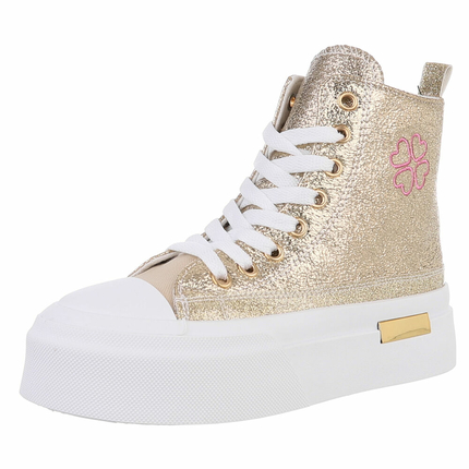 Damen High-Sneakers - gold