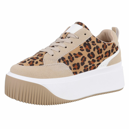 Damen Low-Sneakers - leopard Gr. 41