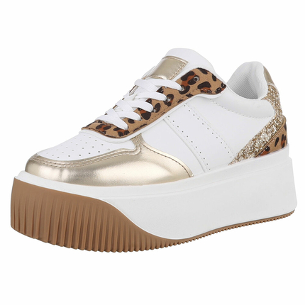 Damen Low-Sneakers - leopard Gr. 41