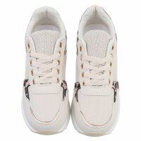 Damen Keilabsatz-Sneakers - beige