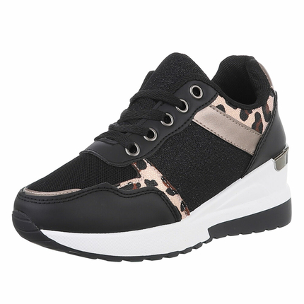 Damen Keilabsatz-Sneakers - black Gr. 36