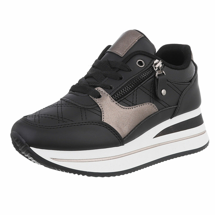 Damen Keilabsatz-Sneakers - black Gr. 40