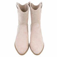Damen Western- & Bikerboots - beigesuede