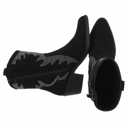 Damen Western- & Bikerboots - blacksuede