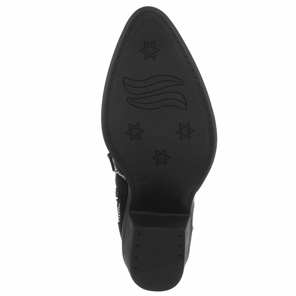 Damen Western- & Bikerboots - blacksuede