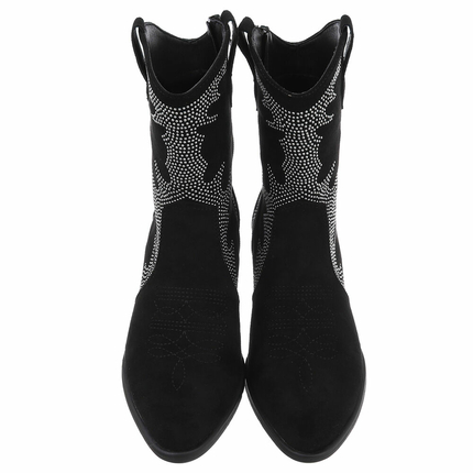 Damen Western- & Bikerboots - blacksuede