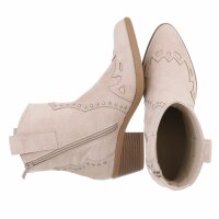 Damen Western- & Bikerboots - beigesuede